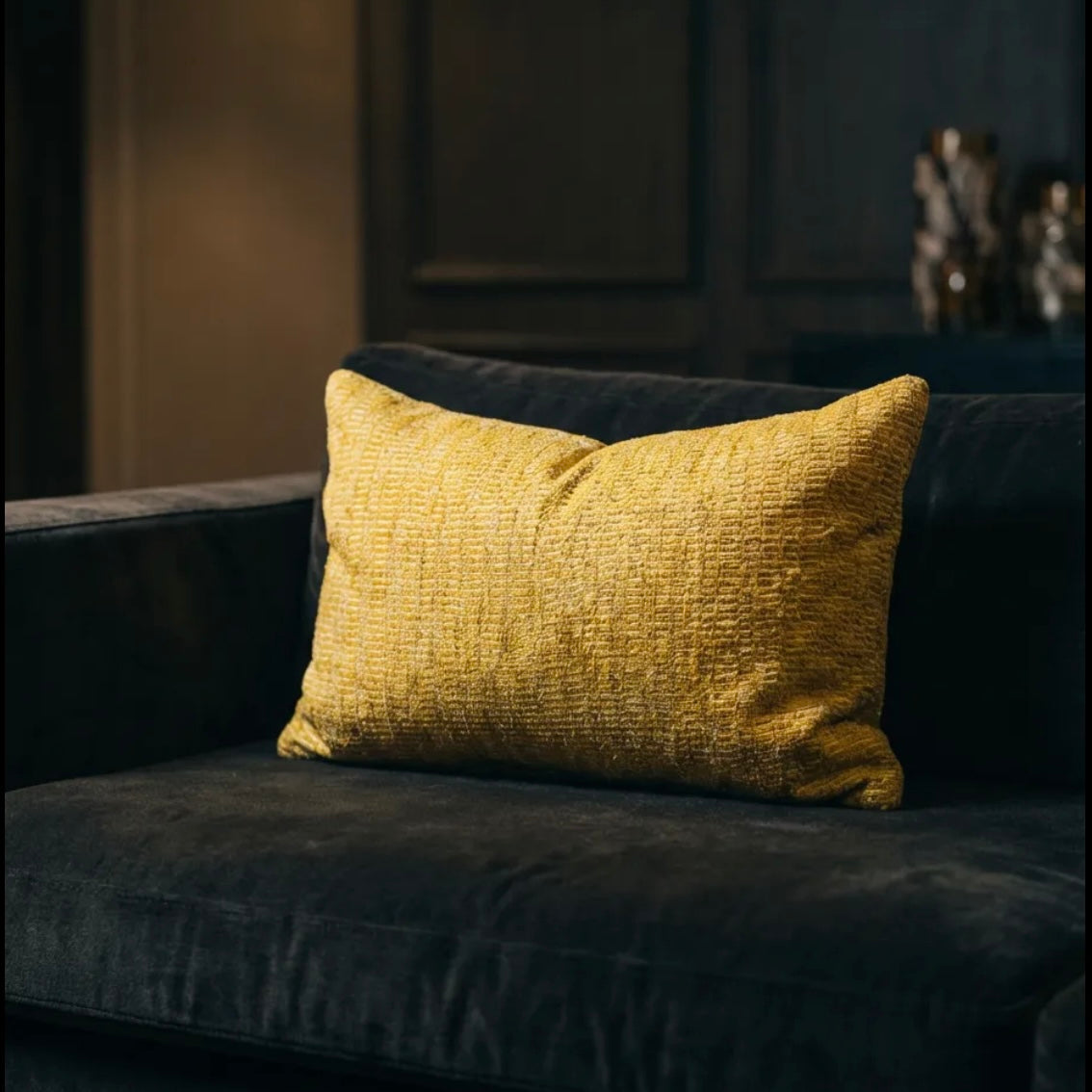 Sarı Bel Kırlent Kılıfı