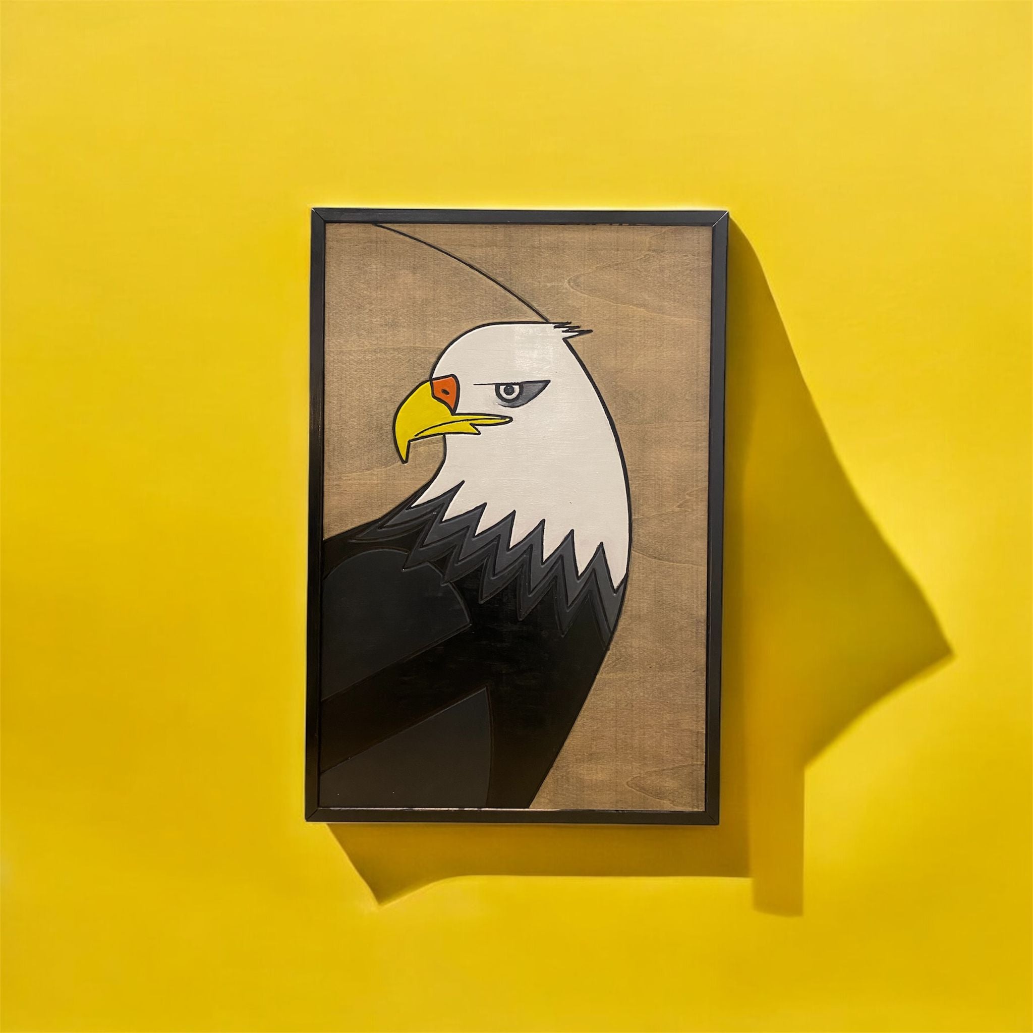 Doğal Ahşap Duvar Tablosu-Kartal