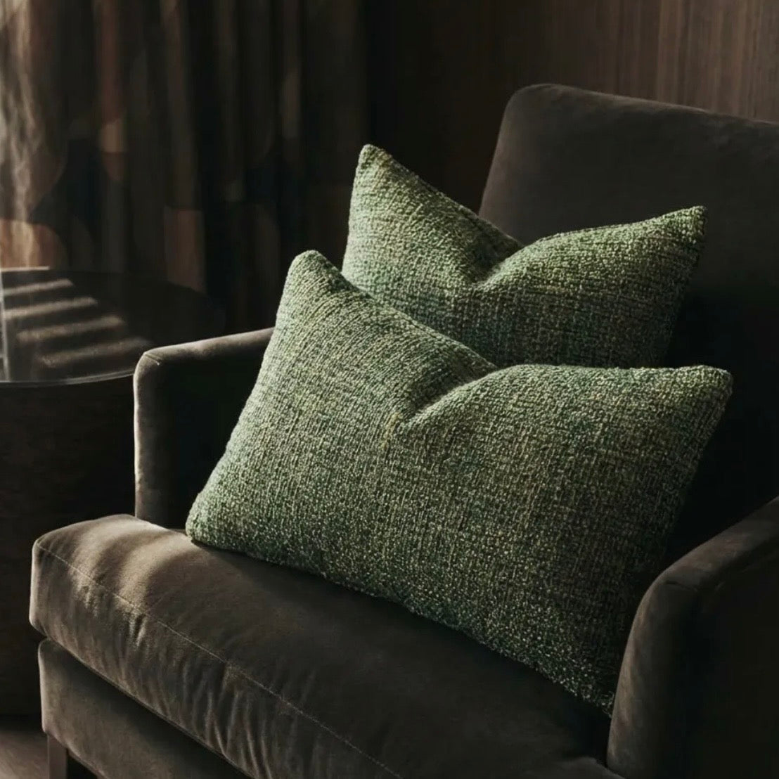 Yeşil Kare Kırlent Kılıfı Seti (Kare Kırlent ve Bel Kırlent Kılıfı)